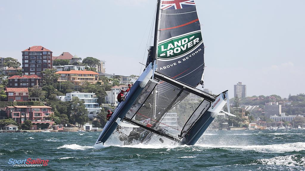 It's going to be a bumpy ride... - Extreme Sailing Series - Sydney © Beth Morley - Sport Sailing Photography http://www.sportsailingphotography.com